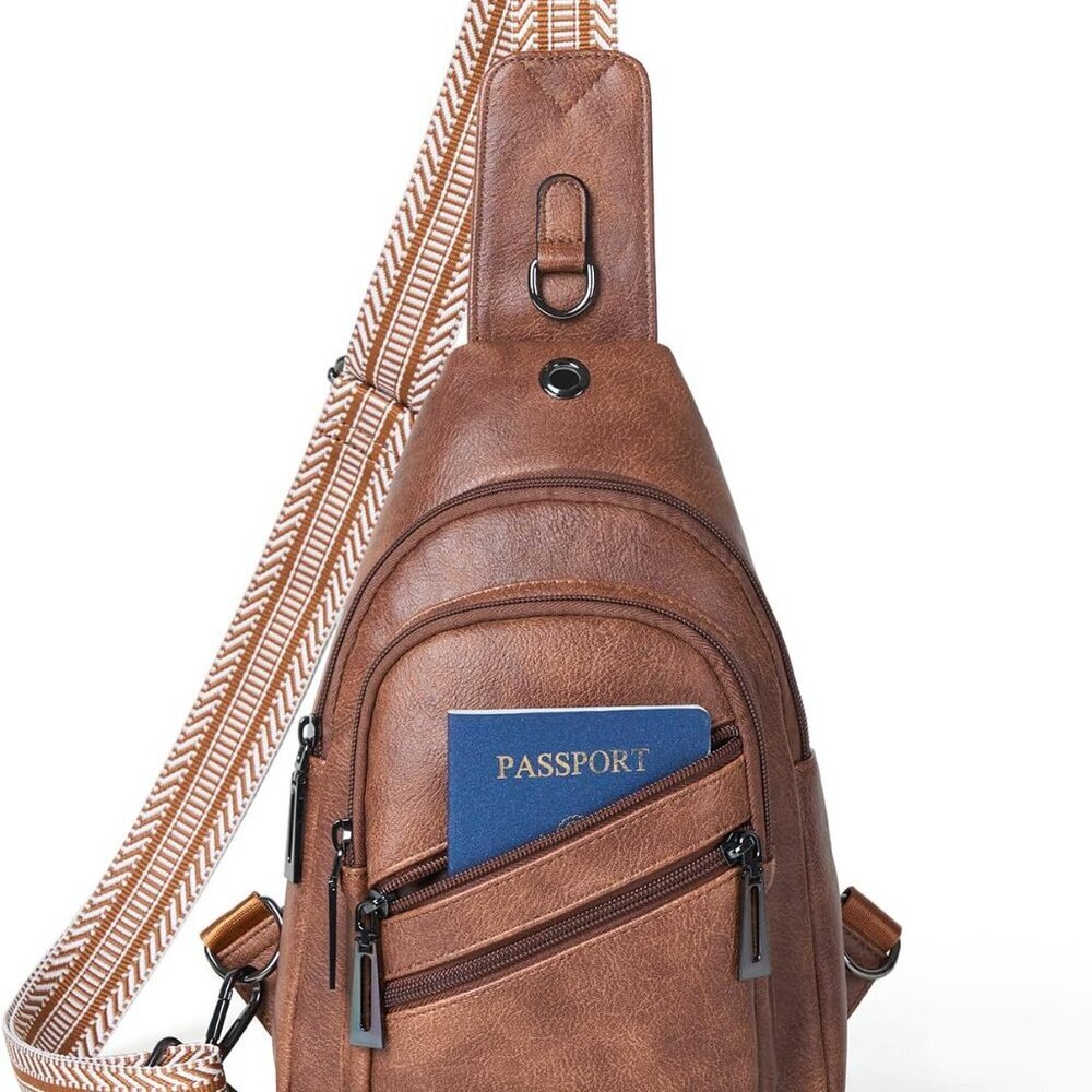 Sling Bag for Women Crossbody Purse Leather Crossbody Bag Fanny Pack Chest Pack